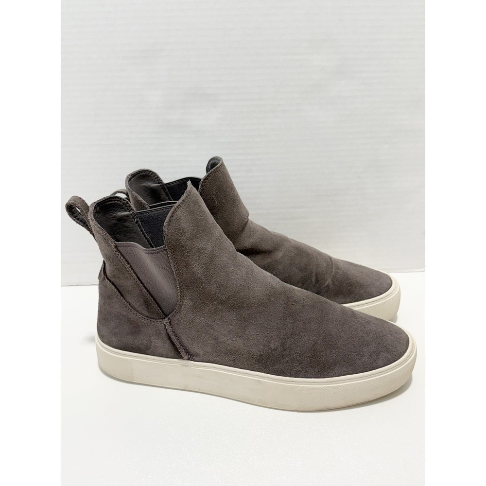 UGG Mauna Gray Suede Leather Ankle Boots Platform Chelsea Pull On Booties‎ 11